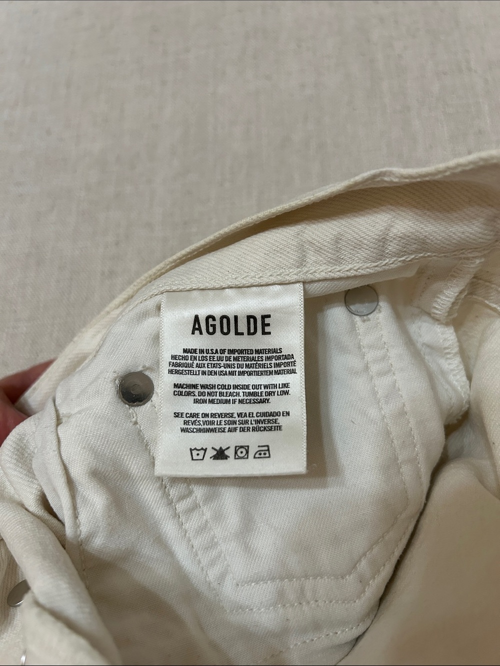 Agolde Ren High Raise Wide-Leg Jeans Women’s Size 28 Ecru - Picture 10 of 12